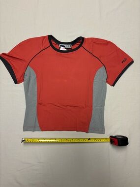 Fila Women’s Orange-Red and Gray Short Sleeve Athletic Tee